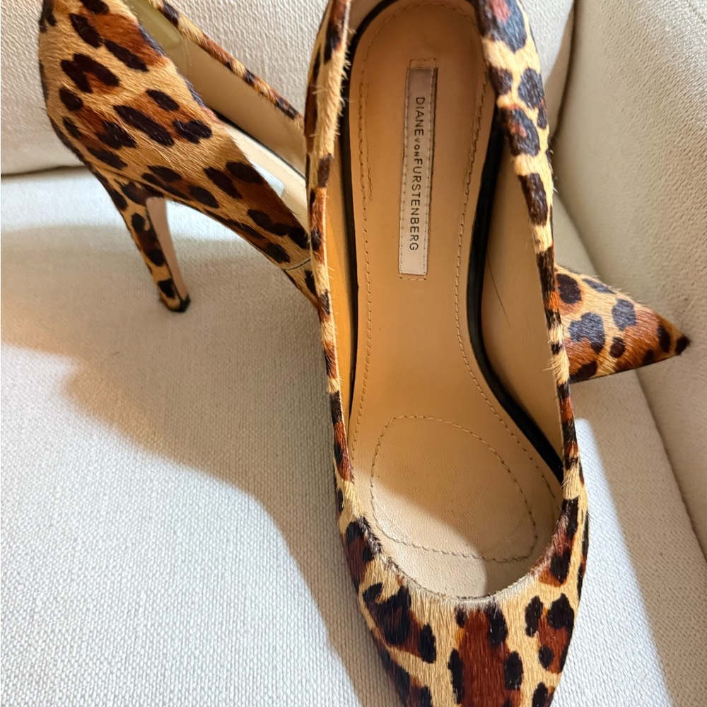 Diane Von Furstenberg Animal Print Heels 10.